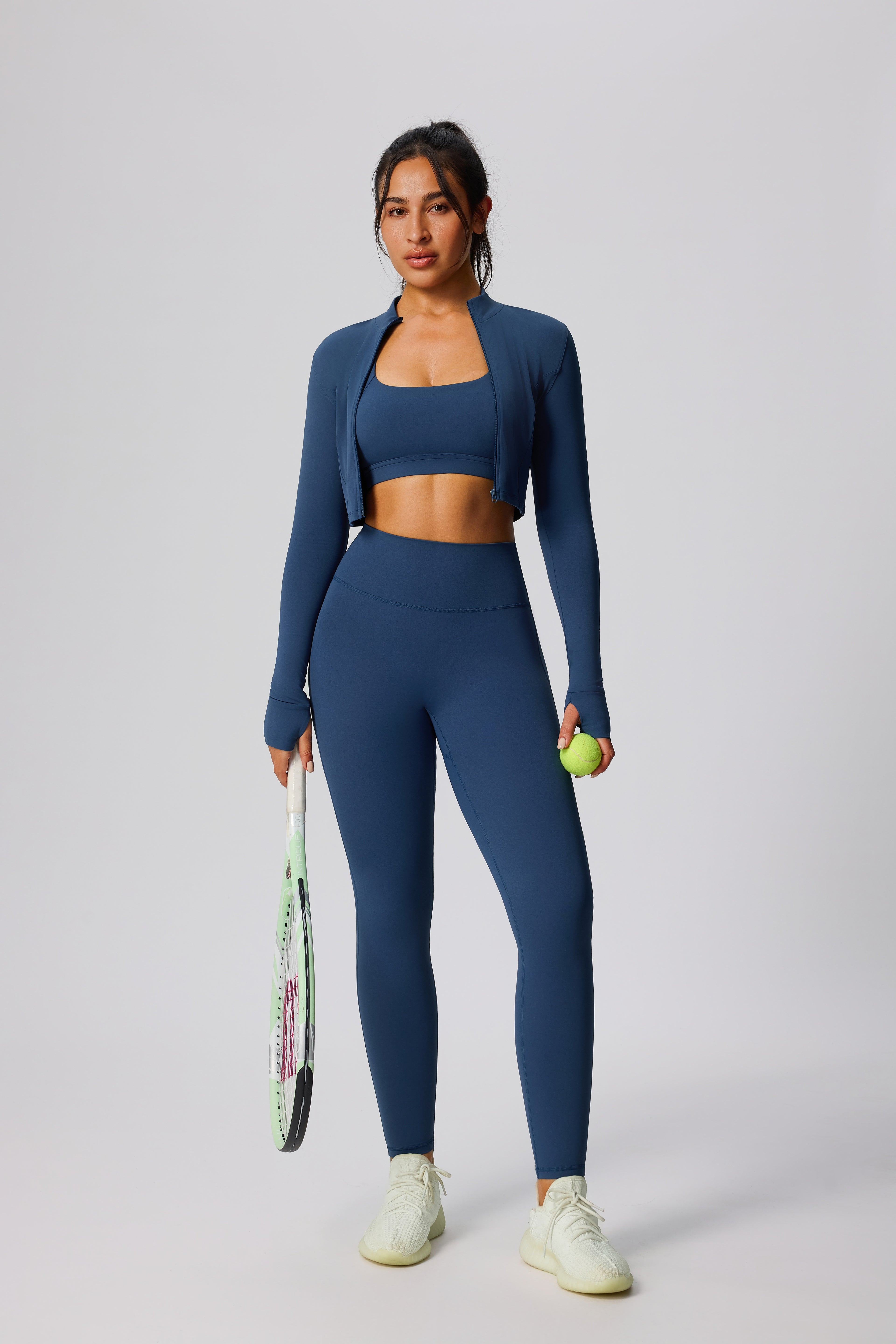 UPF50+ Zip-up Yoga Crop Jacket