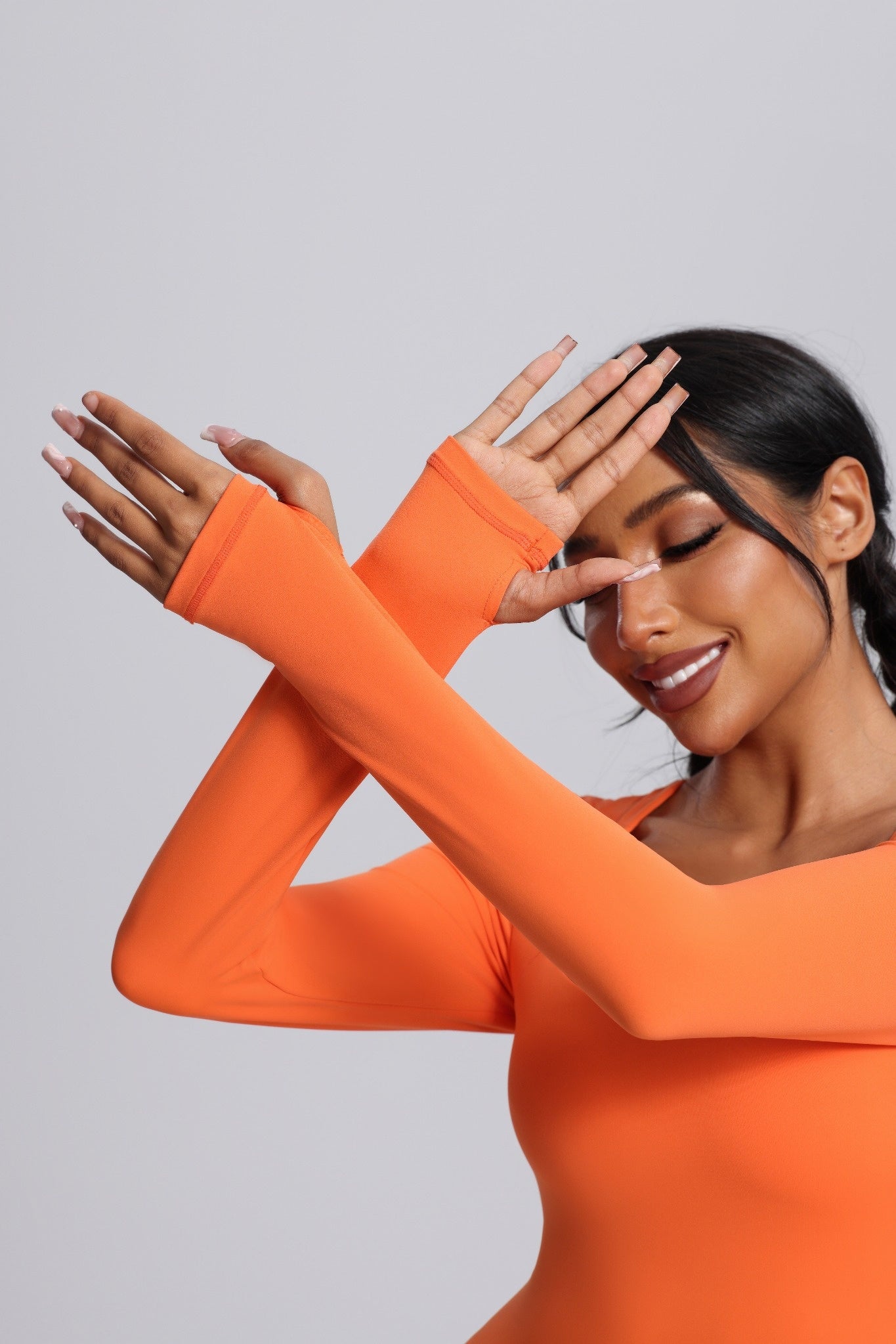 Square Neck Long Sleeve Flared Yoga Jumpsuit
